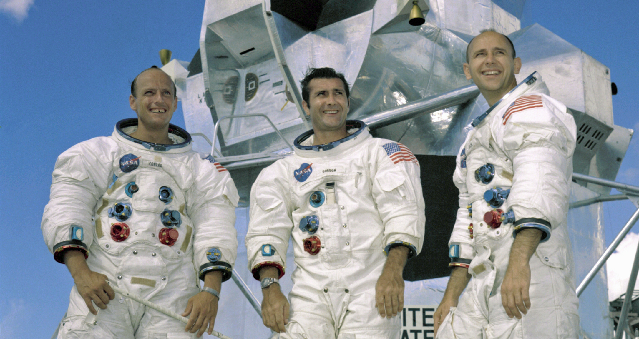 Apollo 12 crew: Pete Conrad, Richard Gordon & Alan Bean (courtesy of NASA)