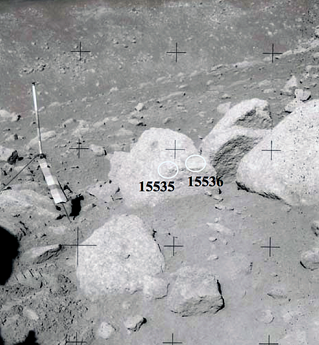 Location of sample 15535 (courtesy of NASA)