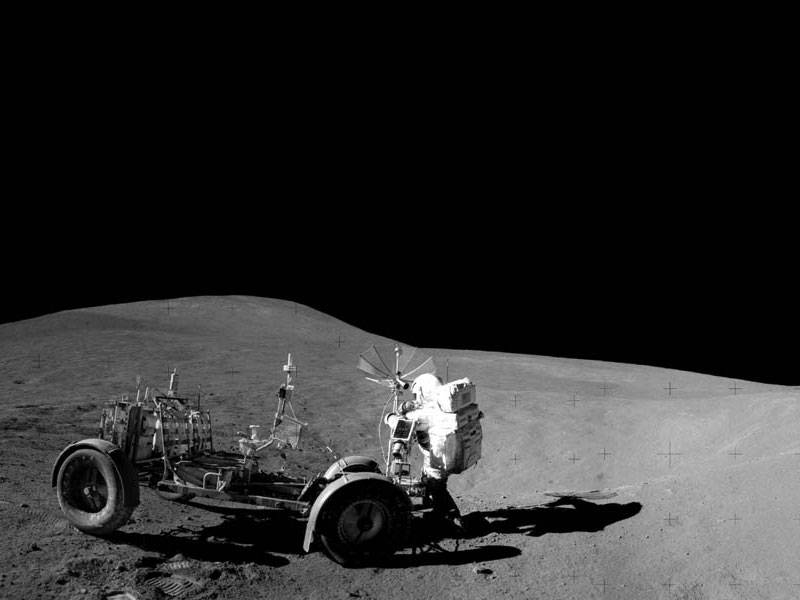 The Apollo 15 lunar buggy close to 15415 sample location 