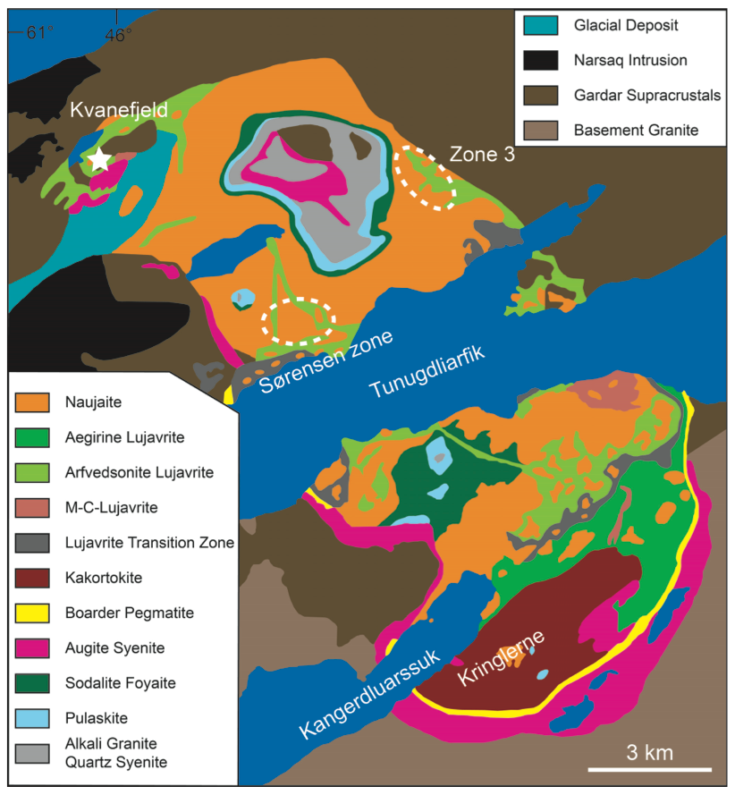 Map of the Ilimaussaq complex from Friis (2015) British Columbia Geol. Surv. 2015-3