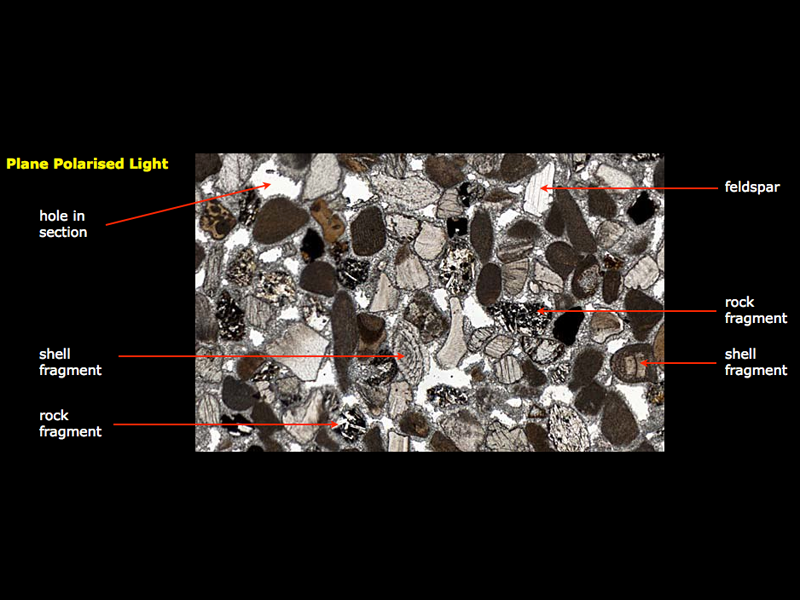 Volcanic and calcareous sandstone