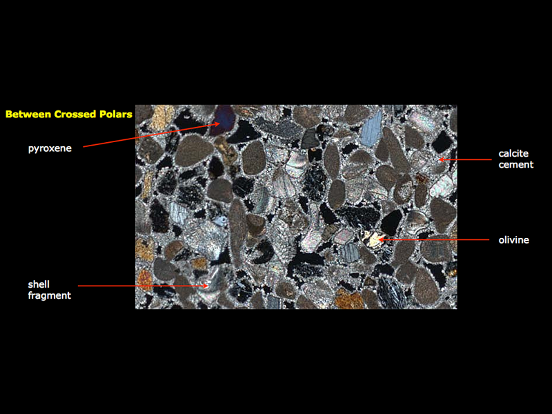 Volcanic and calcareous sandstone