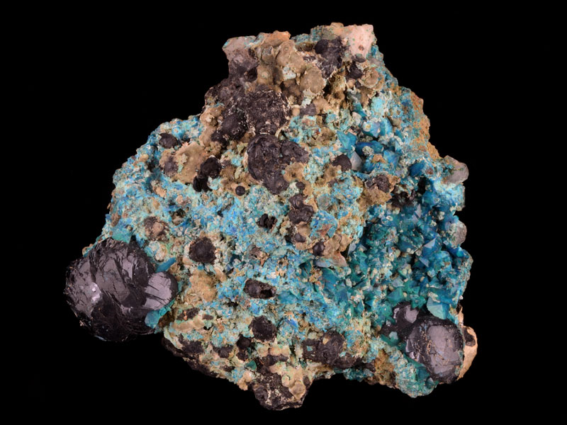 Clinoclase and liroconite 10 cm across