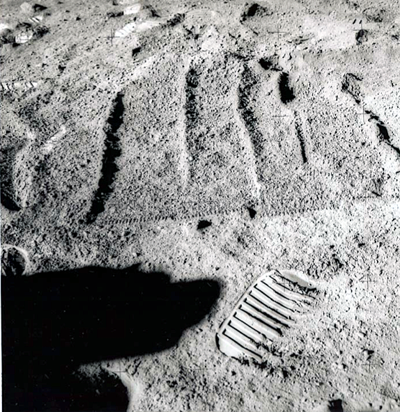 Raked area from which sample 15616 was collected  (courtesy of NASA)