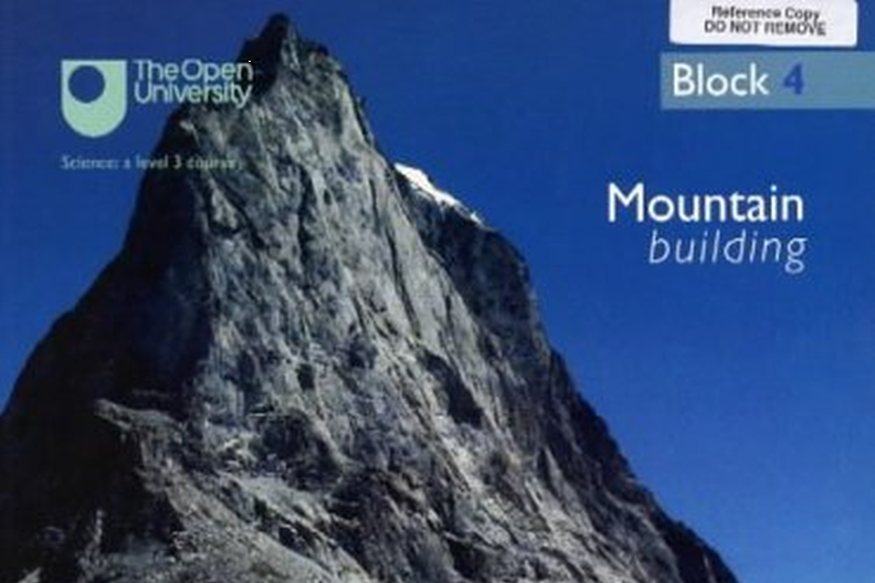 Mountain photograph on cover of OU S339 textbook, Mountain building