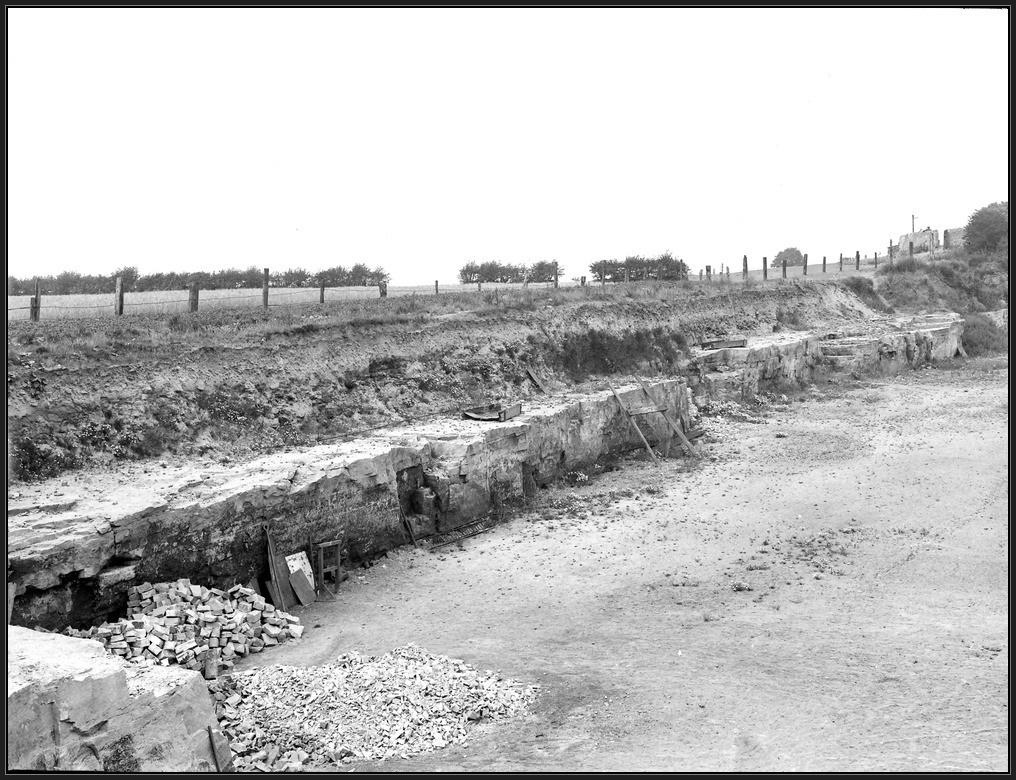 Old photo of quarry in Gornal Grit sandstone, Upper Gornal