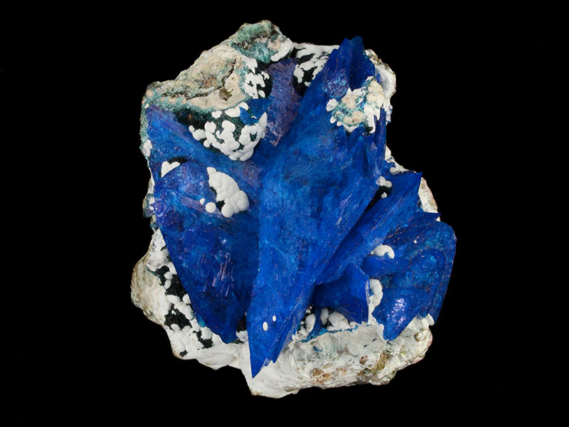 Liroconite on strashimirite 4 cm across